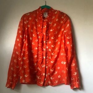 Karen Walker Runaway Whale Paisley Frill Blouse